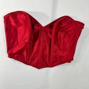 Victoria's Secret  Red Corset Bustier Strapless Unpadded Lingerie XXL  goth NWT